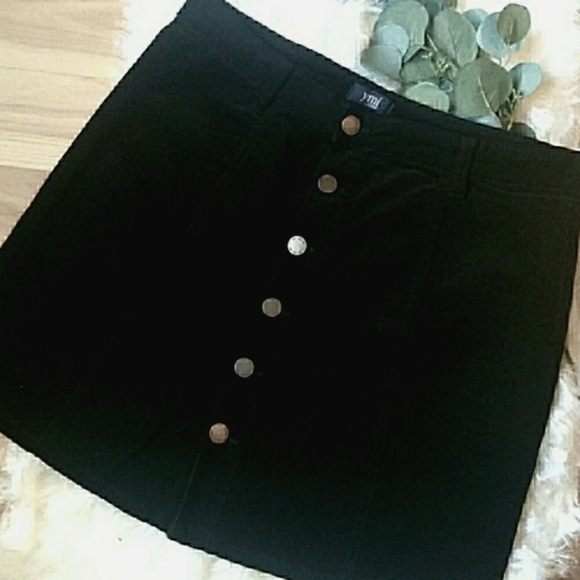 YMI Dresses & Skirts - YMI Black Corduroy Button Skirt